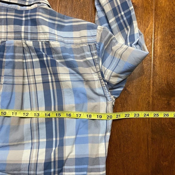 Johnnie-O Blue Cotton Tan Plaid Button Down Shirt L/S Men's Size Small - Picture 3 of 8
